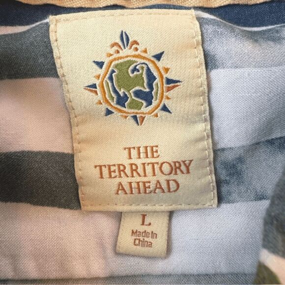 The Territory Ahead Men's Tribal Short Sleeve Button Up Shirt Multicolor Large - Picture 5 of 8